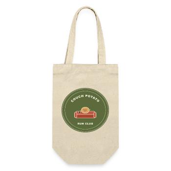 Couch Potato Run Club - Geschenkbeutel für Flaschen - Natur - Vorne