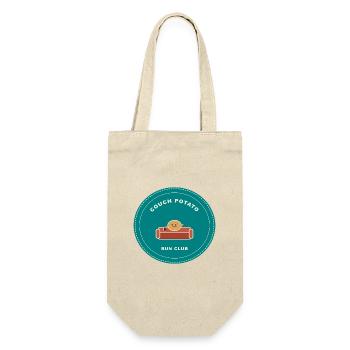 Couch Potato Run Club - Geschenkbeutel für Flaschen - Natur - Vorne