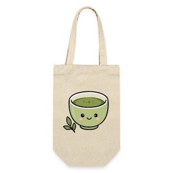 Cute Kawaii Matcha Tea Cup Sticker - Gift Bag for Bottles - nature - Front