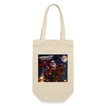 Liefernacht Weihnachtsmann Dino Humor Spruch Wild - Geschenkbeutel für Flaschen - Natur - Vorne