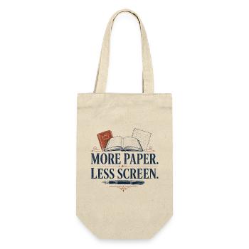 More Paper Less Screen - Geschenkbeutel für Flaschen - Natur - Vorne