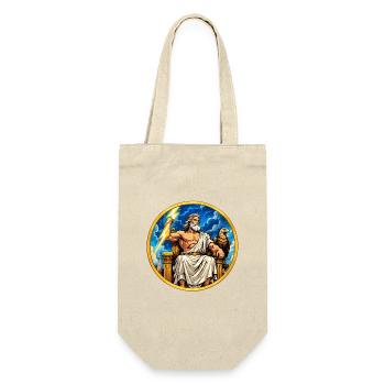 Zeus Donnerthron - Geschenkbeutel für Flaschen - Natur - Vorne