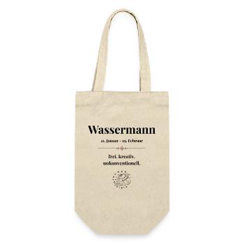 Sternzeichen Wassermann – Datum & Eigenschaften - Geschenkbeutel für Flaschen - Natur - Vorne