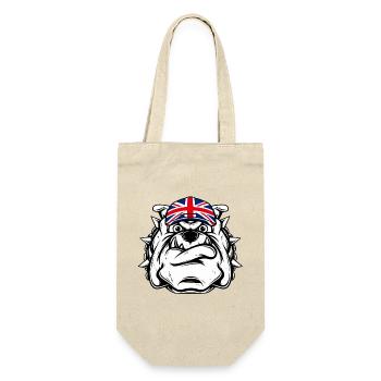Britische Bulldogge - Geschenkbeutel für Flaschen - Natur - Vorne