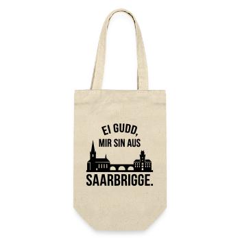 Saarbrücken Spruch Silhouette - Geschenkbeutel für Flaschen - Natur - Vorne