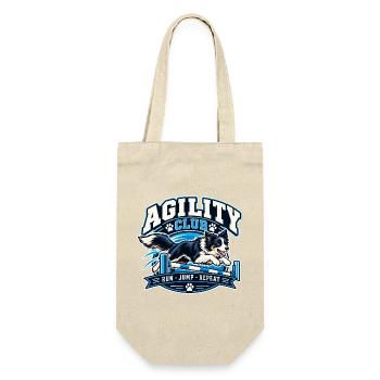 Agility Hund Club Sprung über Hürde - Geschenkbeutel für Flaschen - Natur - Vorne