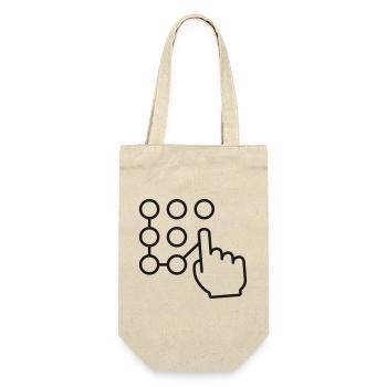 Touchscreen-Muster-Lockline-Symbol - Geschenkbeutel für Flaschen - Natur - Vorne
