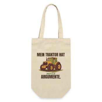 Mein Traktor hat mehr PS als du Argumente – Trakto - Geschenkbeutel für Flaschen - Natur - Vorne
