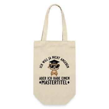 Mastertitel Will ja nicht angeben Master Abschluss - Geschenkbeutel für Flaschen - Natur - Vorne