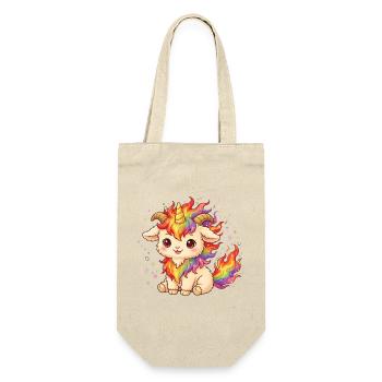 Unicorn Fire Goat Shirt Einhorn Feuer Ziege  - Geschenkbeutel für Flaschen - Natur - Vorne