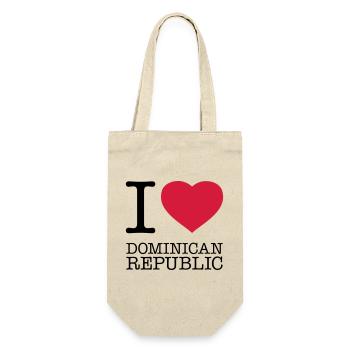 I LOVE DOMINICAN REPUBLIC Dominikanische Republik - Geschenkbeutel für Flaschen - Natur - Vorne