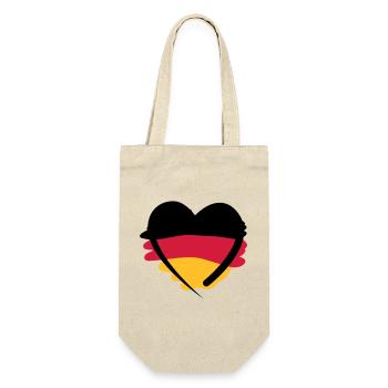 Deutschland Herz - Geschenkbeutel für Flaschen - Natur - Vorne
