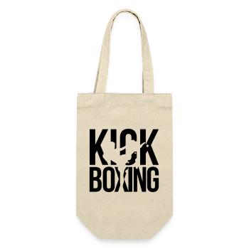 kick boxing kickboxen - Geschenkbeutel für Flaschen - Natur - Vorne