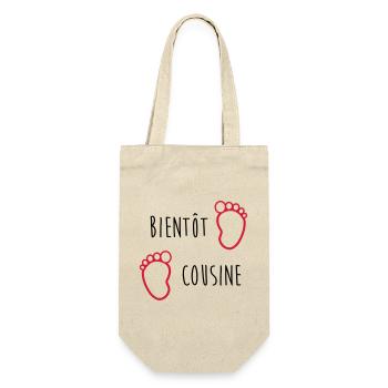Onkel / Tante / Vetter / Cousin / Kusine - Geschenkbeutel für Flaschen - Natur - Vorne