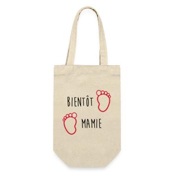 Bientôt Mamie - Mamy - Naissance - Bébé - Enfant - Sac à bouteille - nature - Devant