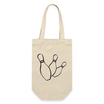 bowling kegelclub - Geschenkbeutel für Flaschen - Natur - Vorne