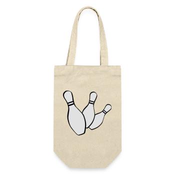 bowling kegeln - Geschenkbeutel für Flaschen - Natur - Vorne