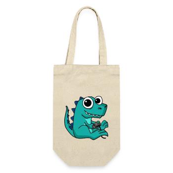 Gaming Dinosaur Sweet Gamer Nerd Animal Dear - Gift Bag for Bottles - nature - Front