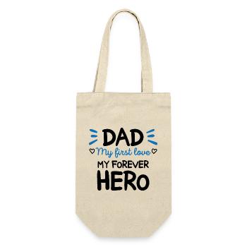 Dad My first love My forever hero Cadeau Papa - Sac à bouteille - nature - Devant