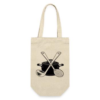 Cuillère à soupe à la poêle et cuillère à fente légère - Sac à bouteille - nature - Devant