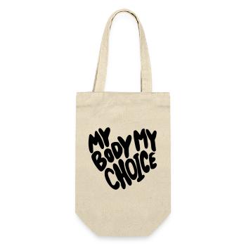 My body, my choice. My body, my choice * - Gift Bag for Bottles - nature - Front