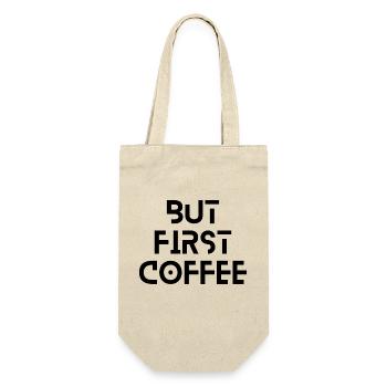 But First Coffee - Geschenkbeutel für Flaschen - Natur - Vorne