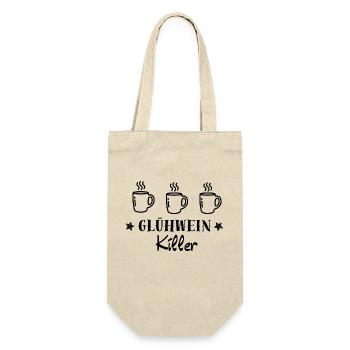 Weihnachten - Xmas - Weihnachtsmarkt - Glühwein - Geschenkbeutel für Flaschen - Natur - Vorne