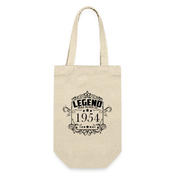 Jahrgang 1954 Geburtstag Vintage - Geschenkbeutel für Flaschen - Natur - Vorne