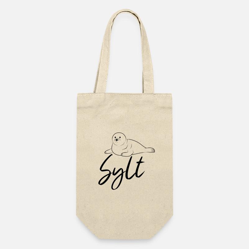 Sylt Robbe - Geschenkbeutel für Flaschen - Natur