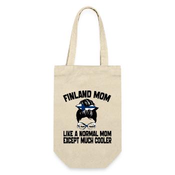 Finnland Mama wie eine normale Mama Muttertag 2024 - Geschenkbeutel für Flaschen - Natur - Vorne