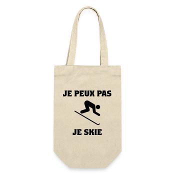 I CAN'T. SKI. SKI. RACKET. SNOW. SNOWBOARDING - Gift Bag for Bottles - nature - Front
