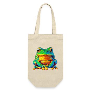 Frosch - Geschenkbeutel für Flaschen - Natur - Vorne