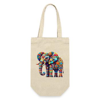 Elefant - Geschenkbeutel für Flaschen - Natur - Vorne