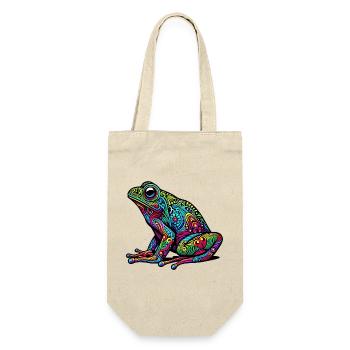 Frosch - Geschenkbeutel für Flaschen - Natur - Vorne
