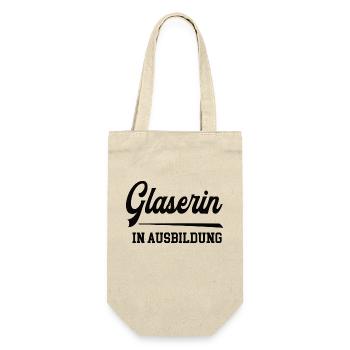 Glaserin in Ausbildung Glaserausbildung Lehrling - Geschenkbeutel für Flaschen - Natur - Vorne