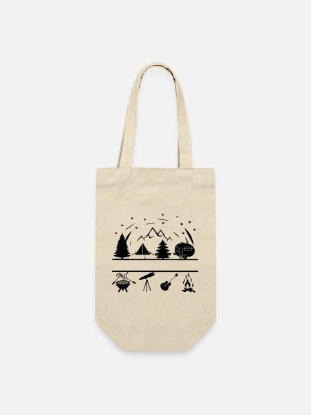 Camping Life Banner - Geschenkbeutel für Flaschen - Natur
