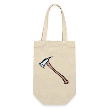 Axe Drawing / Fireman's Axe. Fireman. - Gift Bag for Bottles - nature - Front