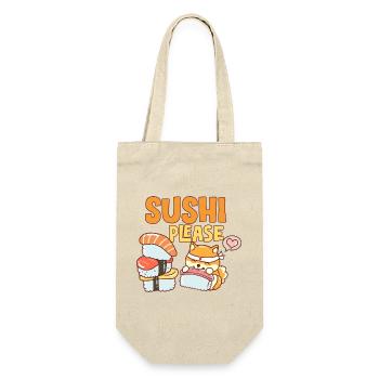 Shiba Inu Hund Sushi Japan Akita I Geschenk - Geschenkbeutel für Flaschen - Natur - Vorne