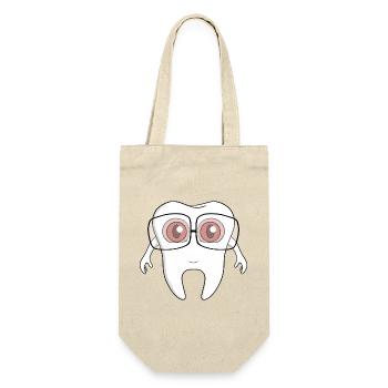 Une adorable dent portant des lunettes - Sac à bouteille - nature - Devant