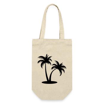 Palme - Geschenkbeutel für Flaschen - Natur - Vorne