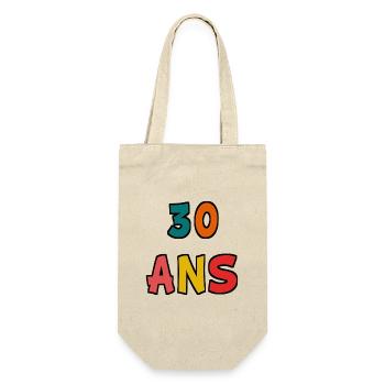 30. 30 ANS. 30e ANNIVERSAIRE. ANNIVERSAIRE 30 ANS. - Sac à bouteille - nature - Devant