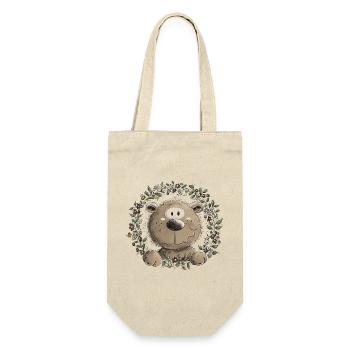 Drolliger Brauner Bär Blätterkranz Wildtier Comic - Geschenkbeutel für Flaschen - Natur - Vorne