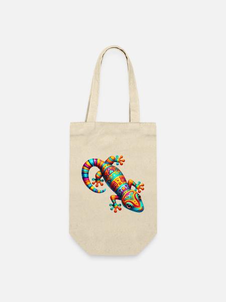 Gecko - Geschenkbeutel für Flaschen - Natur