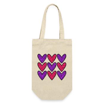 HEART. HEARTS. HEART. FATHER'S DAY. VALENTINE'S DAY - Gift Bag for Bottles - nature - Front