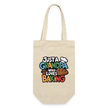 Grandpa is a baker, our grandpa likes to bake - Gift Bag for Bottles - nature - Front