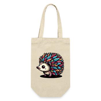 Igel - Geschenkbeutel für Flaschen - Natur - Vorne