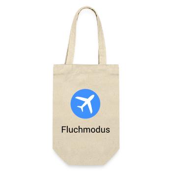 Flugmodus Fluchen Flugzeug Symbol Bürohumor lustig - Geschenkbeutel für Flaschen - Natur - Vorne