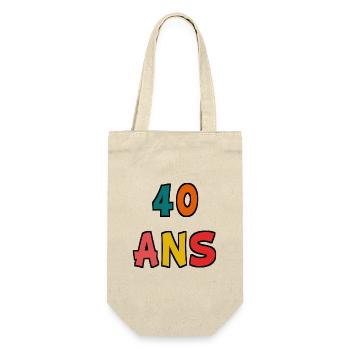 40. 40 YEARS. 40th ANNIVERSARY. 40 YEARS ANNIVERSARY. - Gift Bag for Bottles - nature - Front
