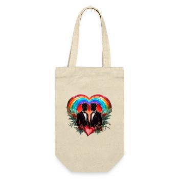 The magic of the moment: elegant cheerful silhouettes - Gift Bag for Bottles - nature - Front