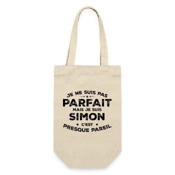 Simon Ein Name, eine Haltung Humor Simon - Geschenkbeutel für Flaschen - Natur - Vorne